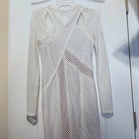 BSBG Maxazria Dresses & Skirts - BSBG Maxazria Jaylynn Mesh Patchwork Dress-Stretch-Size Small-Unique-Long Sleeve
